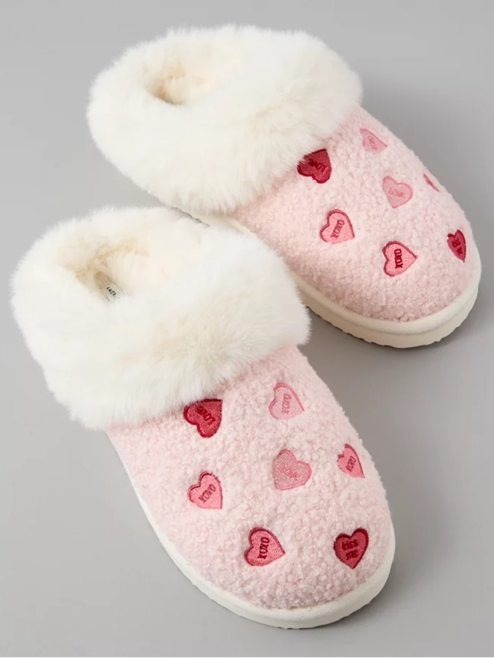 AE Candy Hearts Scuff Slippers